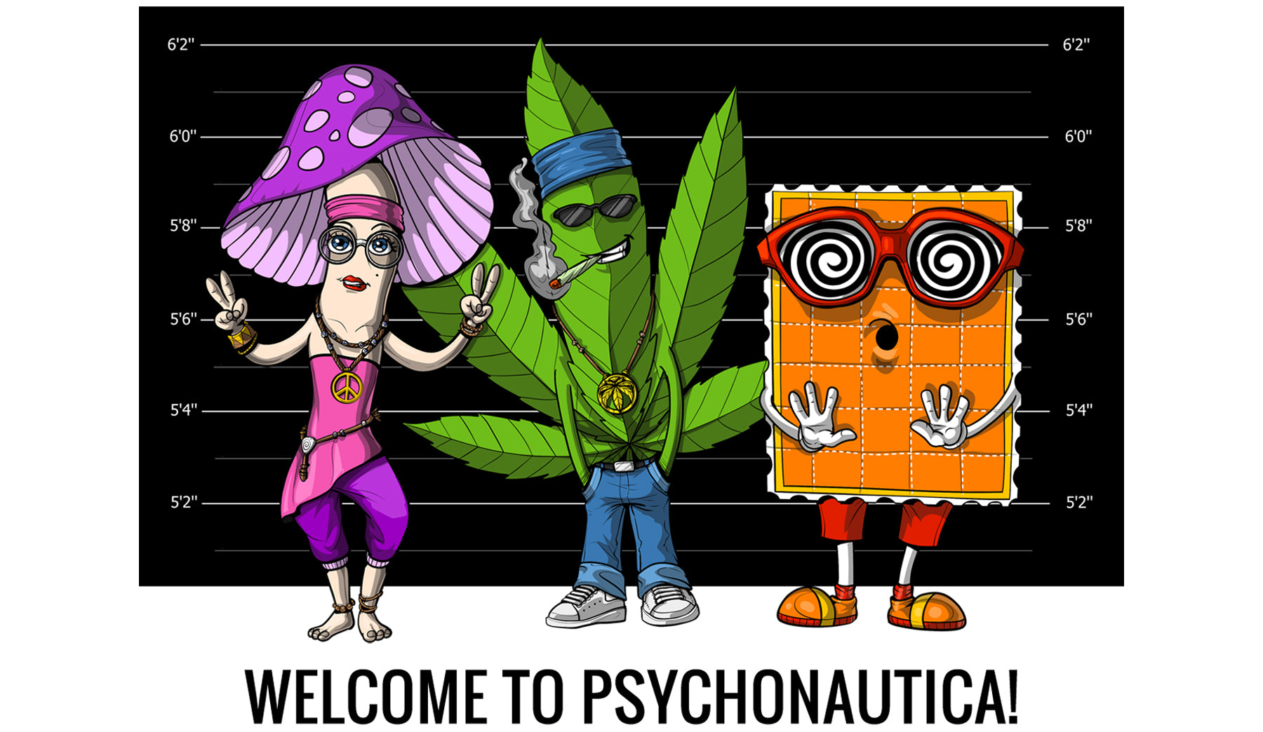 Psychonautica Psychedelic Weed Hippie T-Shirts and Hoodies 