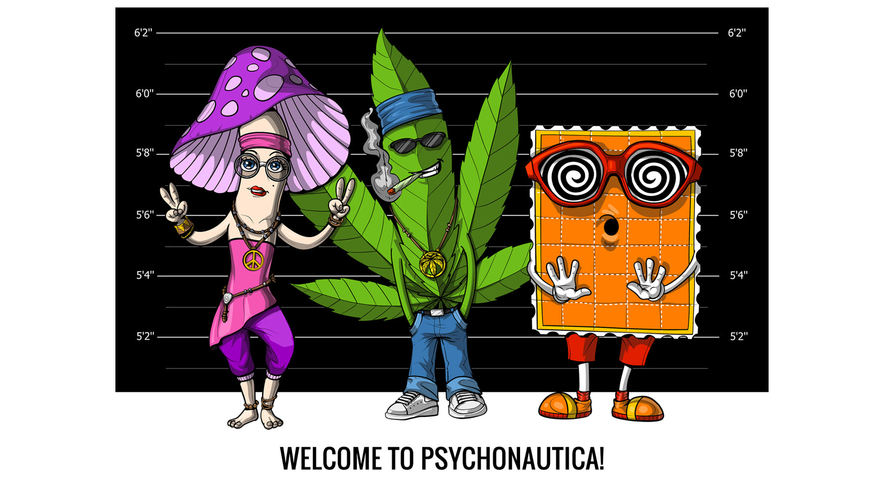 Psychedelic Weed Hippie T-Shirts and Hoodies Psychonautica 