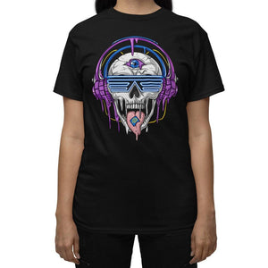 Psytrance T-Shirt, Psychedelic Skull T-Shirt, EDM T-Shirt, Trippy Skull T-Shirt, Psychedelic Shirt, LSD Unisex Shirt, Psytrance Clothing, Psytrance Clothes - Psychonautica Store