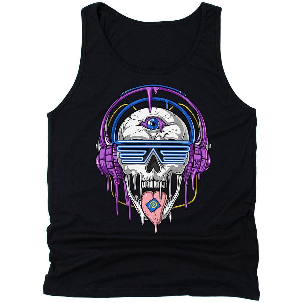 Psychedelic  Skull Tank, EDM Tank, Psytrance Tank, Trippy Tank, Acid Clothes, Psychedelic Skull Tank, Festival Clothing - Psychonautica Store