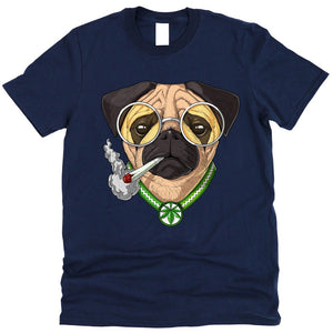 Pug Smoking Weed, Funny Pug Shirt, Weed Shirts, Hippie Shirt, Stoner Clothes, Cannabis Tee, Pug Clothing, Pug Tees - Psychonautica Store