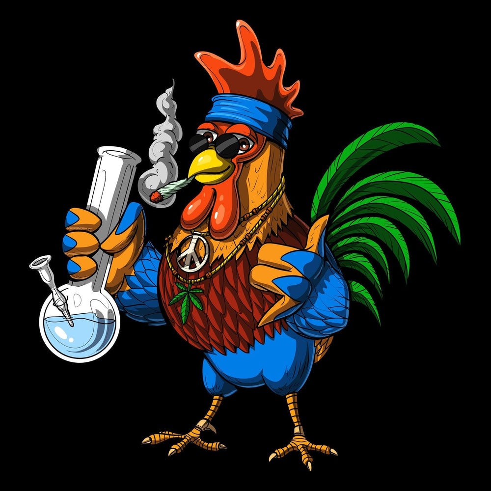 Rooster Smoking Weed Shirt, Stoner Shirt, Hippie Shirt, Chicken Smoking Weed, Cannabis T-Shirt, Weed Shirt, Cannabis Shirt, Marijuana Shirt - Psychonautica Store