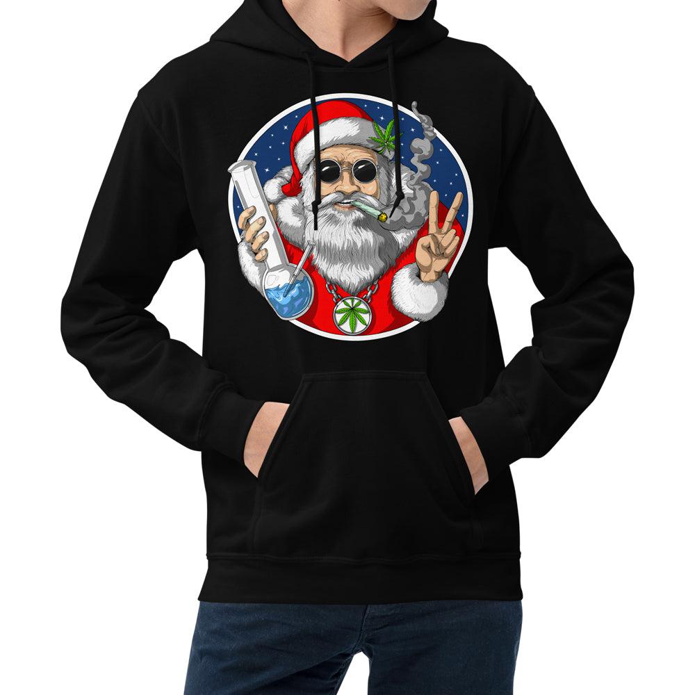 Santa Smoking Weed Hoodie, Weed Christmas Hoodie, Santa Stoner Hoodie, Funny Cannabis Hoodie, Weed Christmas Clothes, Stoner Clothing - Psychonautica Store