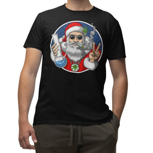 Santa Smoking Weed T-Shirt, Christmas Weed T-Shirt, Santa Stoner Shirt, Funny Cannabis T-Shirt, Weed Christmas Clothes, Stoner Apparel - Psychonautica Store