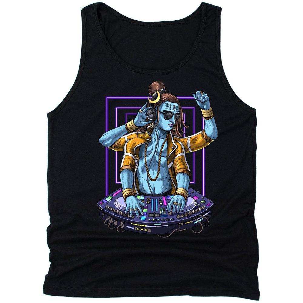 Shiva DJ Tank Top, Psychedelic Shiva Tank, EDM DJ Mens Tank, Hindu God Shiva Tank Top, Hinduism Shiva Tank, Dubstep DJ Tank, Synthesizer Player Tank Top, Techno Music DJ Tank, Hindu Deity Shiva Unisex Tank Top - Psychonautica Store