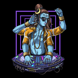 Shiva DJ, Psychedelic Shiva, EDM DJ, Hindu God Shiva, Hinduism Shiva, Dubstep DJ, Synthesizer Player, Techno Music DJ, Hindu deity Shiva - Psychonautica Store