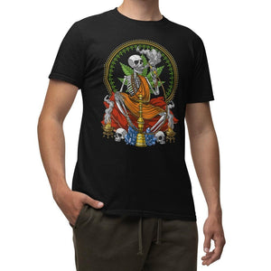 Skeleton Smoking Weed Shirt, Buddha Smoking Weed Shirt, Stoner T-Shirt, Weed Clothes, Weed Clothing, Cannabis Shirt, Stoner Clothing, Marijuana Shirt - Psychonautica Store