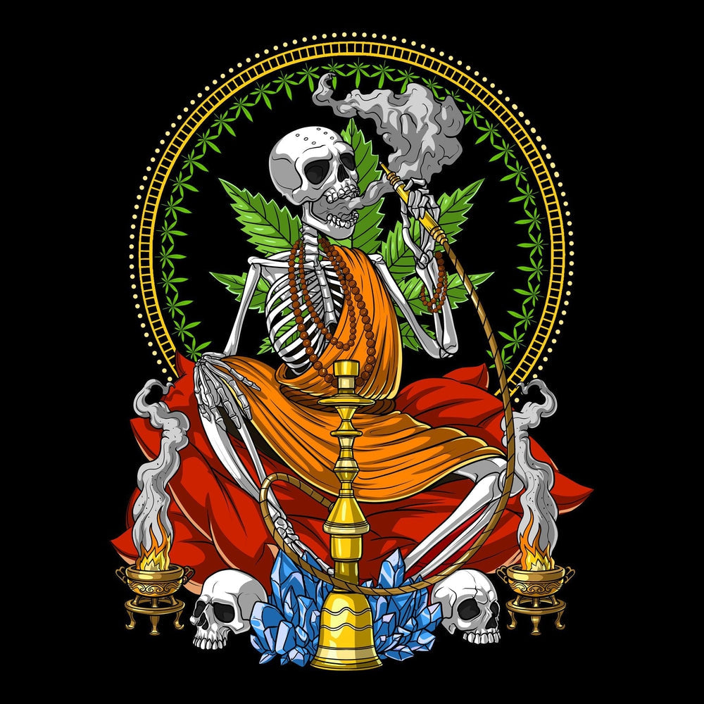 Skeleton Buddha Shirt, Buddha Smoking Weed Shirt, Stoner T-Shirt, Stoner Clothes, Weed Clothing, Cannabis Shirt, Stoner Clothing, Marijuana Shirt - Psychonautica Store