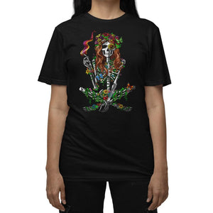 Hippie Skeleton T-Shirt, Hippie Stoner T-Shirt, Psychedelic Shirt, Skeleton Smoking Weed Shirt, Hippie Clothes, Hippie Clothing, Hippie Apparel - Psychonautica Store