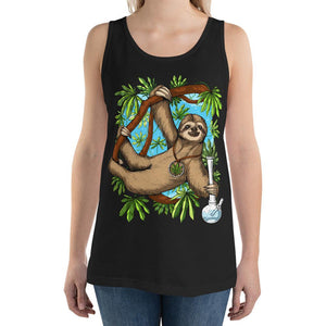 Funny Sloth Tank, Stoner Tank, Weed Tank, Stoner Tank, Stoner Clothing - Psychonautica Store