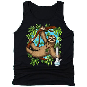 Funny Sloth Tank, Stoner Tank, Weed Tank, Stoner Tank, Festival Clothing - Psychonautica Store