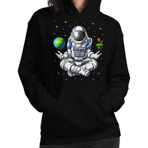 Astronaut Meditation Hoodie, Astronaut Yoga Hoodie, Psychedelic Astronaut Clothes, Astronaut Namaste Sweatshirt, Zen Astronaut Clothing - Psychonautica Store