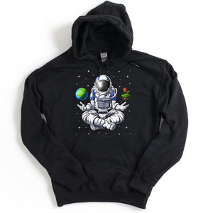 Astronaut Meditation Hoodie, Astronaut Yoga Hoodie, Psychedelic Astronaut Clothes, Astronaut Namaste Sweatshirt, Zen Astronaut Clothing - Psychonautica Store