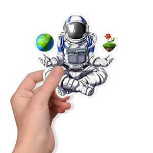 Astronaut Meditation Sticker, Astronaut Yoga Sticker, Psychedelic Astronaut Sticker, Astronaut Namaste Sticker, Zen Astronaut Sticker - Psychonautica Store