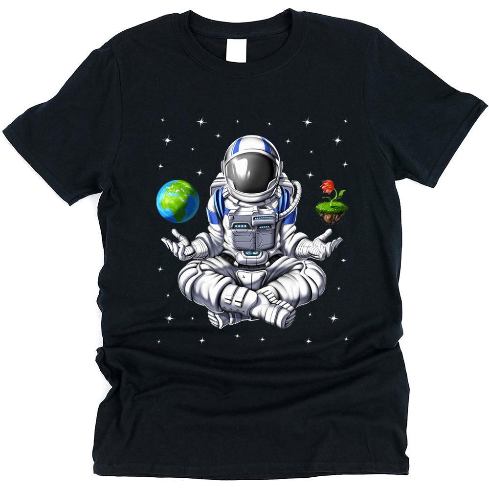 Astronaut Meditation T-Shirt, Astronaut Yoga Shirt, Psychedelic Astronaut Shirt, Astronaut Namaste Tee, Zen Astronaut Tee - Psychonautica Store
