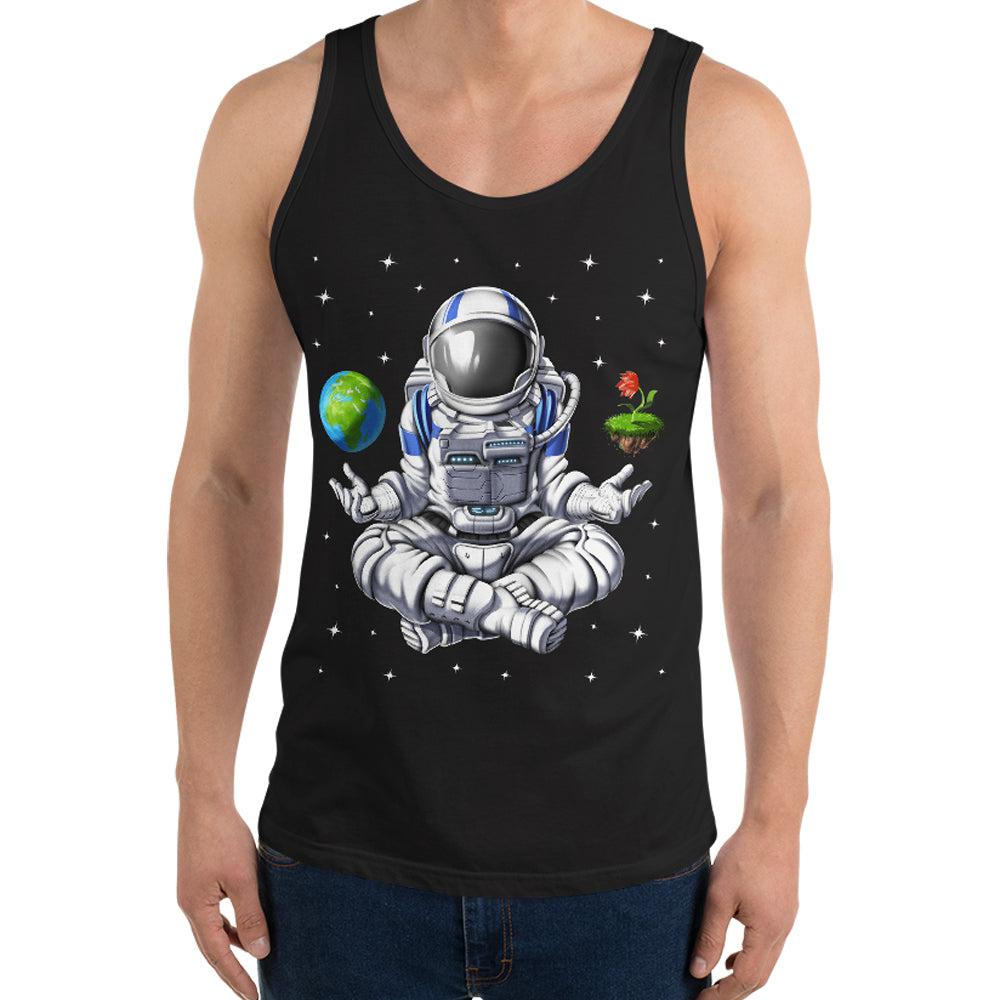 Astronaut Meditation Tank, Astronaut Yoga Unisex Tank, Psychedelic Astronaut Tank Top, Astronaut Namaste Tank, Zen Astronaut Clothing - Psychonautica Store