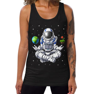 Astronaut Meditation Tank, Astronaut Yoga Unisex Tank, Psychedelic Astronaut Tank Top, Astronaut Namaste Tank, Zen Astronaut Clothing - Psychonautica Store