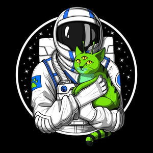 Alien Cat, Alien Astronaut, Psychedelic Cat, Space Astronaut, Space Aliens - Psychonautica Store