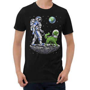 Alien Dog T-Shirt, Astronaut Walking Dog Tee, Space Astronaut Shirt, Funny Dog T-Shirt, Dog Walk Clothes - Psychonautica Store