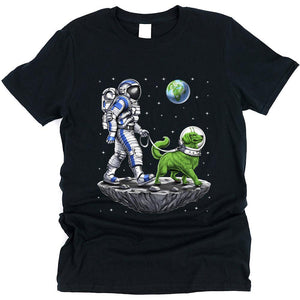 Alien Dog T-Shirt, Astronaut Walking Dog Tee, Space Astronaut Shirt, Funny Alien Dog T-Shirt, Space Dog Walk Shirts - Psychonautica Store