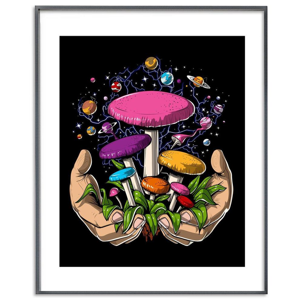 Magic Mushrooms Poster, Psychedelic Art Print, Fungi Art Print, Trippy Art Print, Shrooms Poster, Psilocybin Mushrooms Poster - Psychonautica