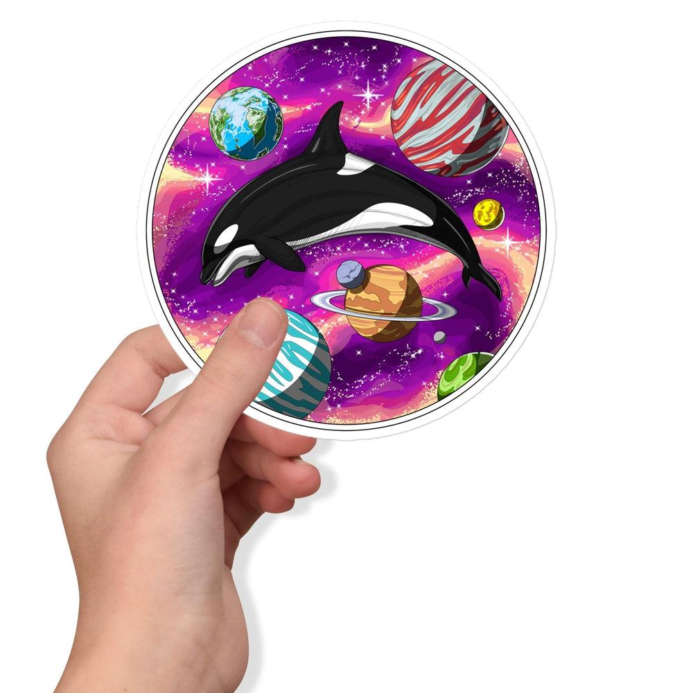 Psychedelic Orca Sticker, Trippy Orca Sticker, Space Orca Whale Sticker, Psychedelic Trippy Sticker, Psychedelic Stickers - Psychonautica Store
