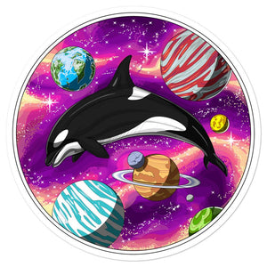 Psychedelic Orca Sticker, Trippy Orca Sticker, Space Orca Whale Sticker, Psychedelic Trippy Sticker, Psychedelic Stickers - Psychonautica Store