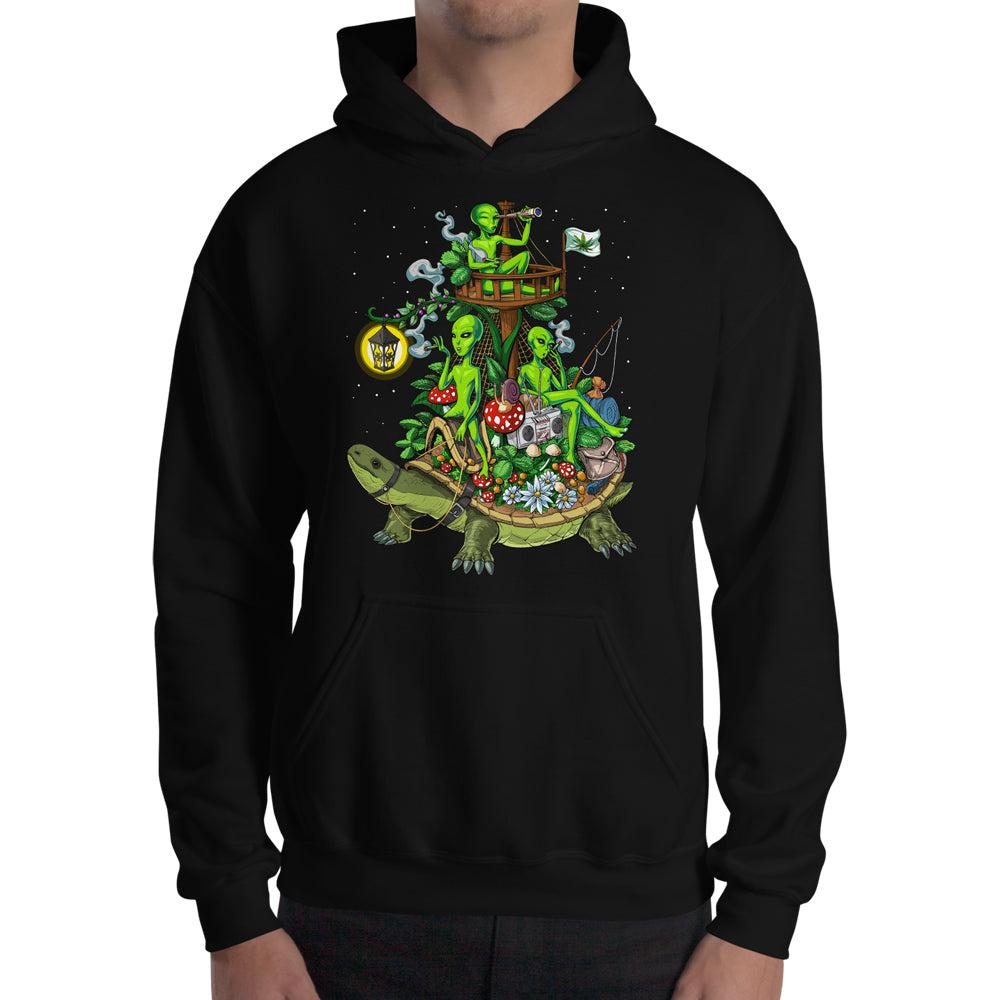 Aliens Smoking Weed, Aliens Weed Hoodie, Stoner Hoodie, Stoner Clothing, Stoner Clothing, Psychedelic Hoodie, Hippie Hoodie, Stoner Clothes - Psychonautica Store