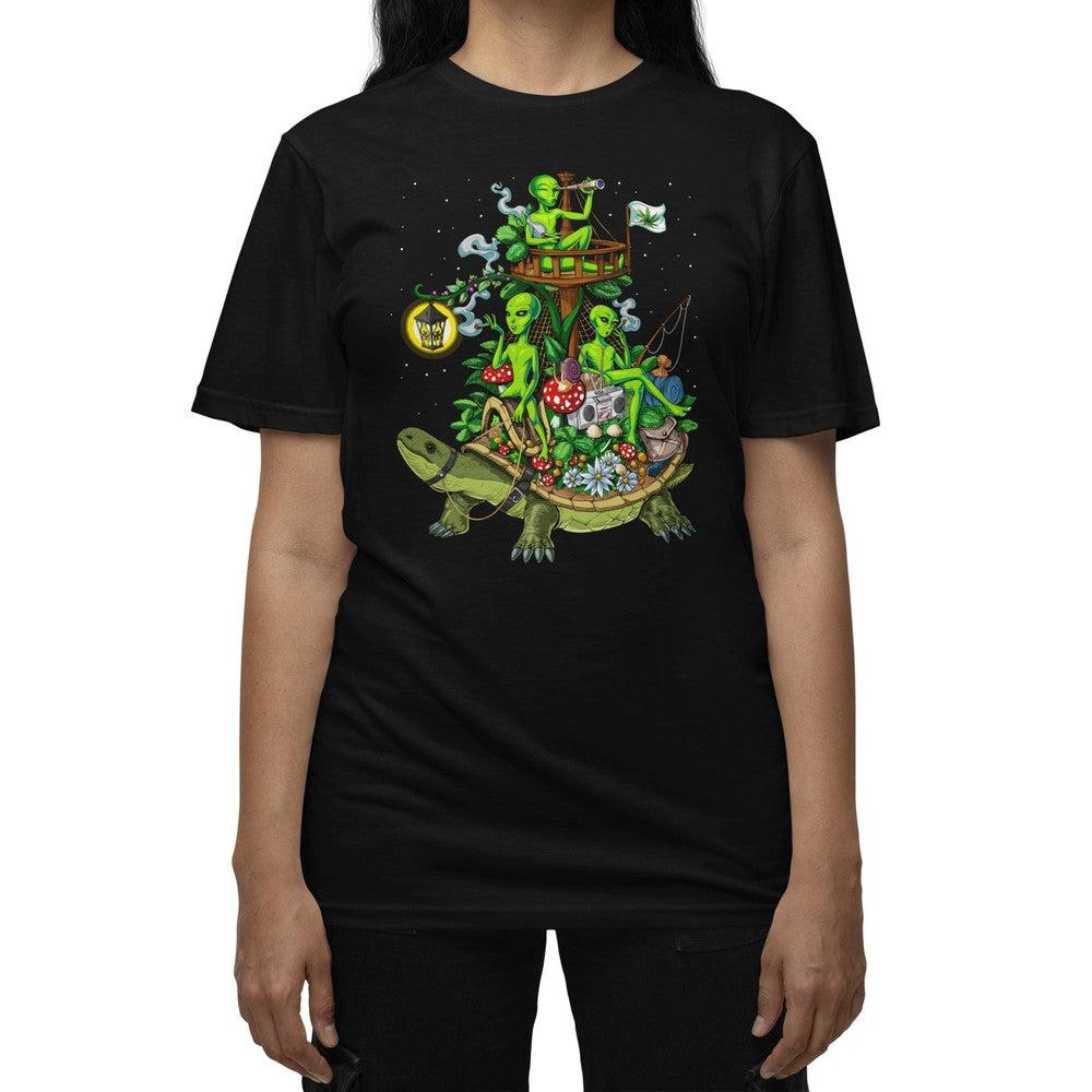 Hippie Aliens Shirt,Aliens Weed Shirt, Funny Aliens Tee, Aliens Clothes, Aliens Clothing, Alien Clothing, Stoner T-Shirt - Psychonautica Store