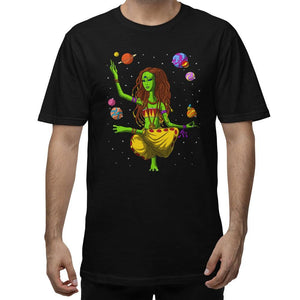 Alien Hippie T-Shirt, Alien Yoga T-Shirt, Psychedelic Alien T-Shirt, Spiritual T-Shirt, Hippie Clothing, Yoga Clothes - Psychonautica Store