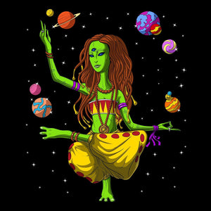 Alien Hippie, Alien Yoga, Psychedelic Alien, Alien Meditation, Trippy Alien - Psychonautica Store