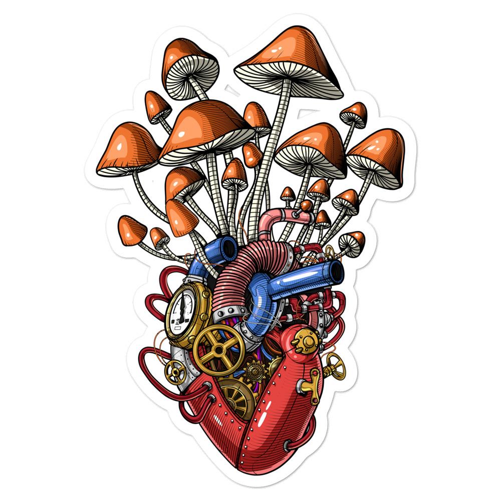 Magic Mushrooms Stickers, Mushrooms Stickers, Steampunk Sticker, Psychedelic Stickers, Hippie Stickers, Shrooms Stickers, Fungi Sticker - Psychonautica Store