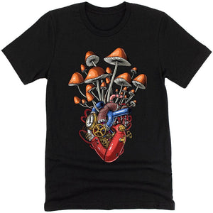 Steampunk Mushrooms Shirt, Magic Mushrooms Shirt, Mushrooms Tee, Psychedelic Shirt, Hippie Clothes, Hippie Clothing - Psychonautica Store