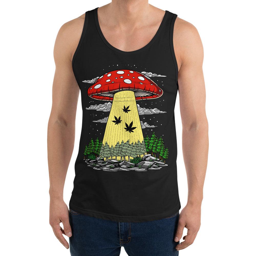 Weed Alien Abduction Tank, Cannabis Tank, Psychedelic Clothes, Weed Mens Tank, Marijuana Tank, Stoner Clothing - Psychonautica