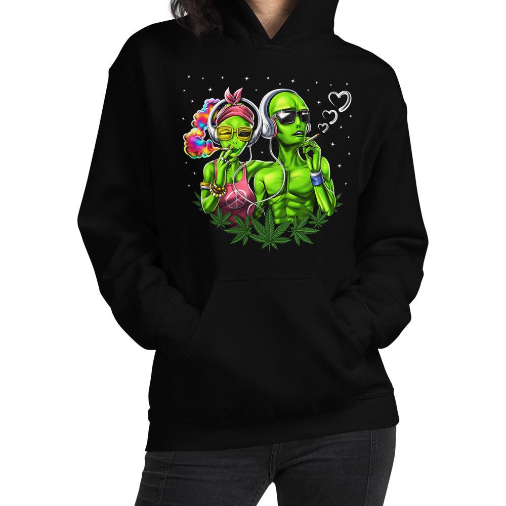 Aliens Smoking Weed, Weed Aliens Hoodie, Hippie Sweatshirt, Stoner Clothes, Hippie Hoodie, Cannabis Hoodie, Hippie Clothing - Psychonautica Store