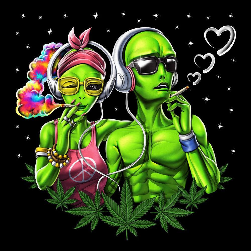 Aliens Smoking Weed Shirt, Alien Hippie Shirt, Stoners Shirt, Weed Shirt, Hippie Clothes, Stoner Clothes, Aliens Weed Tee - Psychonautica Store