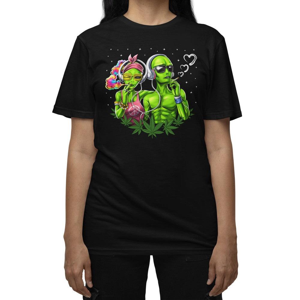 Alien Smoking Weed Shirt, Alien Hippie Shirt, Stoners Shirt, Weed Shirt, Psychedelic Tee, Hippie Clothes, Weed Clothing - Psychonautica Store