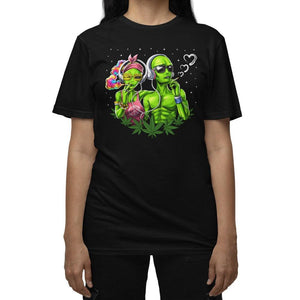 Alien Smoking Weed Shirt, Alien Hippie Shirt, Stoner T-Shirt, Funny Weed Shirt, Cannabis T-Shirt, Weed Clothes, Hippie Clothing - Psychonautica Store