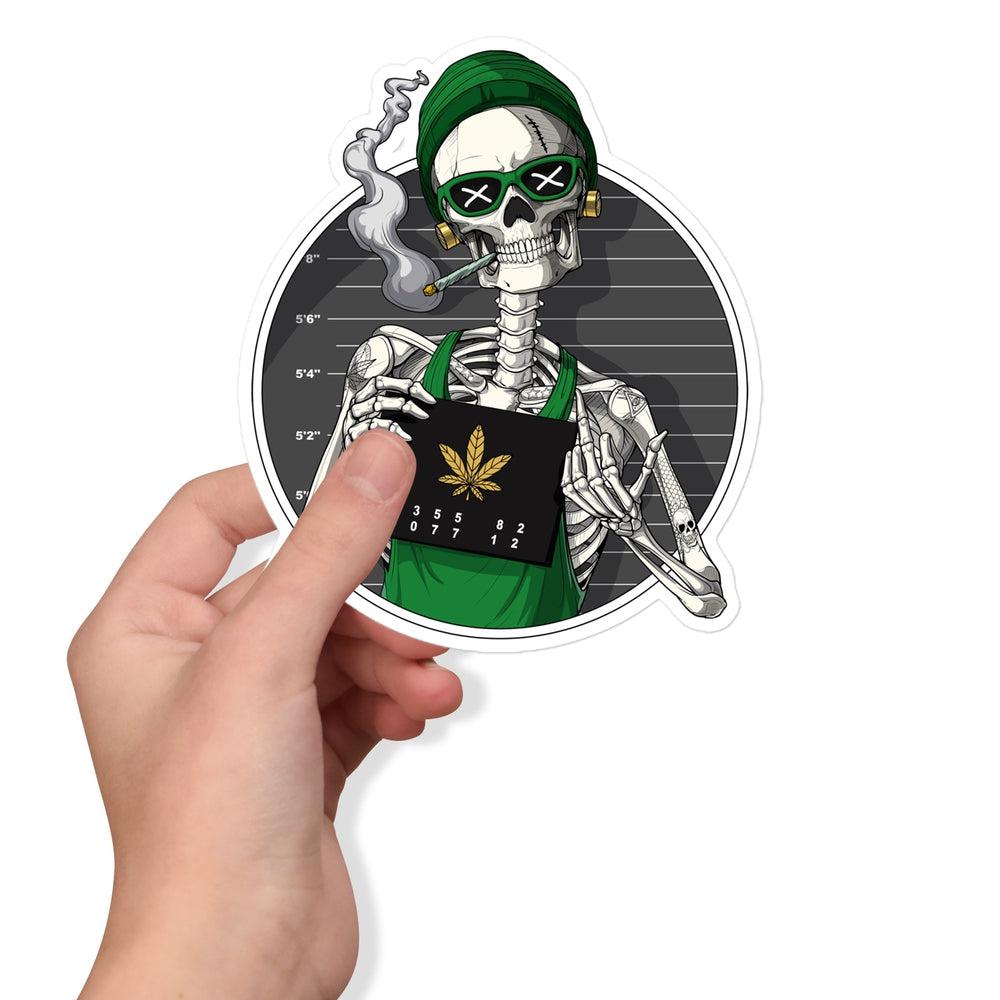 Skeleton Weed Sticker, Weed Stickers, Stoner Sticker, Stoner Gifts, Cannabis Sticker, Stoner Decals, Marijuana Decal - Psychonautica Store