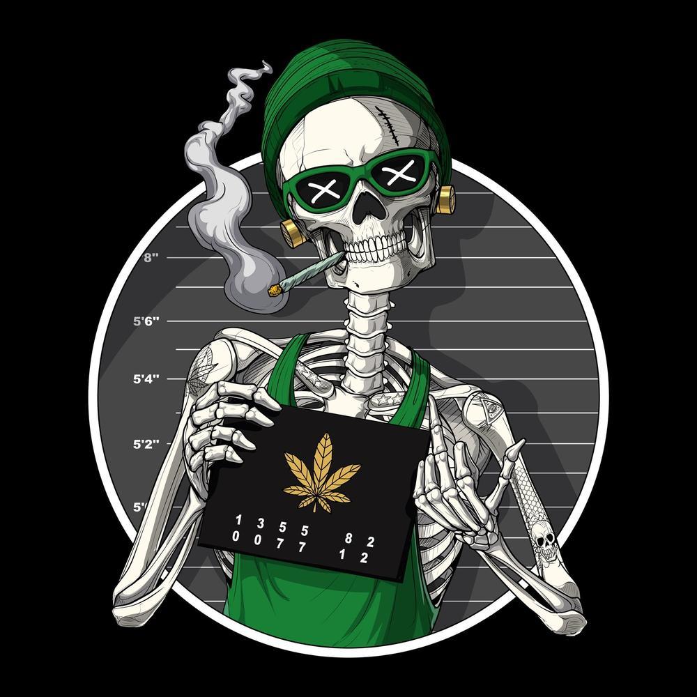 Skeleton Mens Tank, Weed Tank, Stoner Tank, Stoner Clothes, Stoner Clothing, Psychedelic Tank, Weed Clothes  - Psychonautica Store