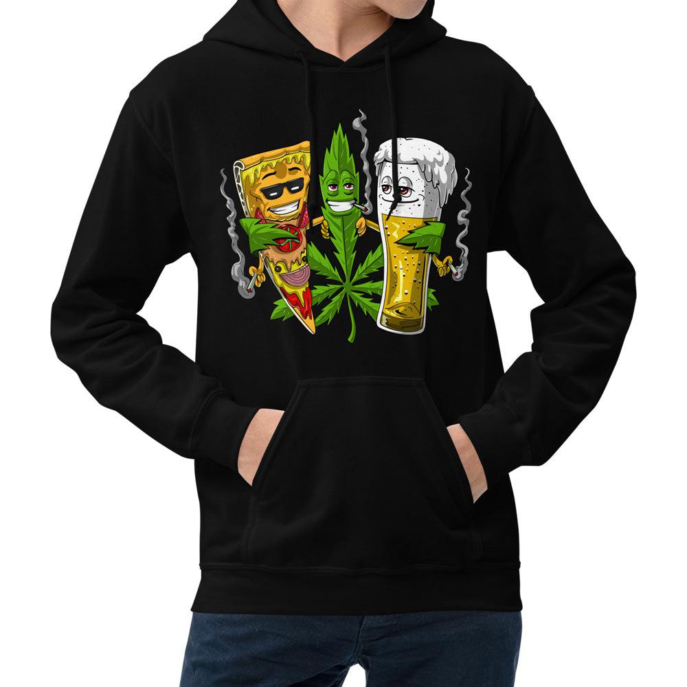 Weed Hoodie, Weed Beer Pizza, Stoner Hoodie, Stoner Clothes, Weed Clothing, Cannabis Hoodie, Marijuana Hoodie, Stoner Apparel - Psychonautica Store