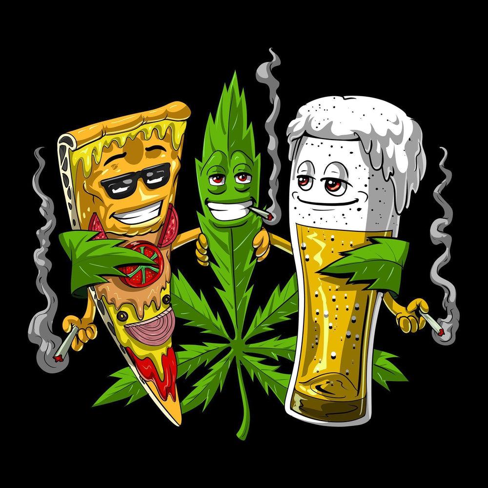 Mens Weed Shirt, Weed Beer Pizza, Stoner T-Shirt, Weed Clothes, Stoner Clothes, Weed Clothing - Psychonautica Store