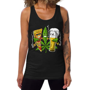 Weed Pizza Beer Tank, Stoner Tank, Stoner Clothes, Weed Clothing, Cannabis Mens Tank, Marijuana Tank - Psychonautica Store