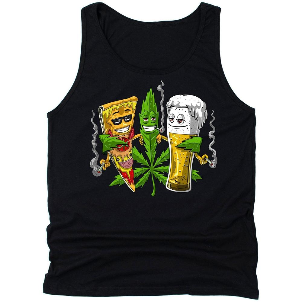 Weed Tank, Weed Pizza Beer, Stoner Tank, Stoner Clothes, Weed Clothing, Cannabis Mens Tank, Marijuana Tank, Ganja Tank - Psychonautica Store