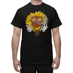 Sunflower T-Shirt, Sunflower Hippie T-Shirt, Sunflower Floral T-Shirt, Cute Sunflower Clothes, Hippie Clothes, Stoner Apparel, Hippie Outfit - Psychonautica Store