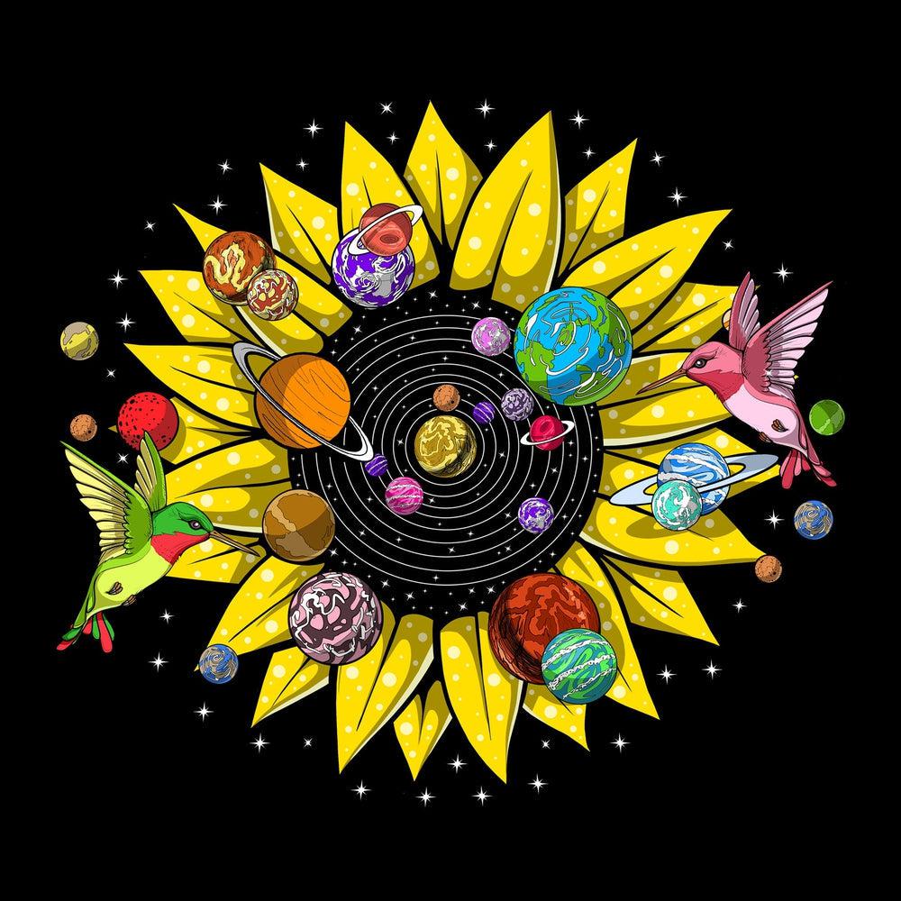 Women's Hippie American Flag Sunflower T-Shirt - "Give Me The Beat Boys" Graphic Tee, Cotton Blend