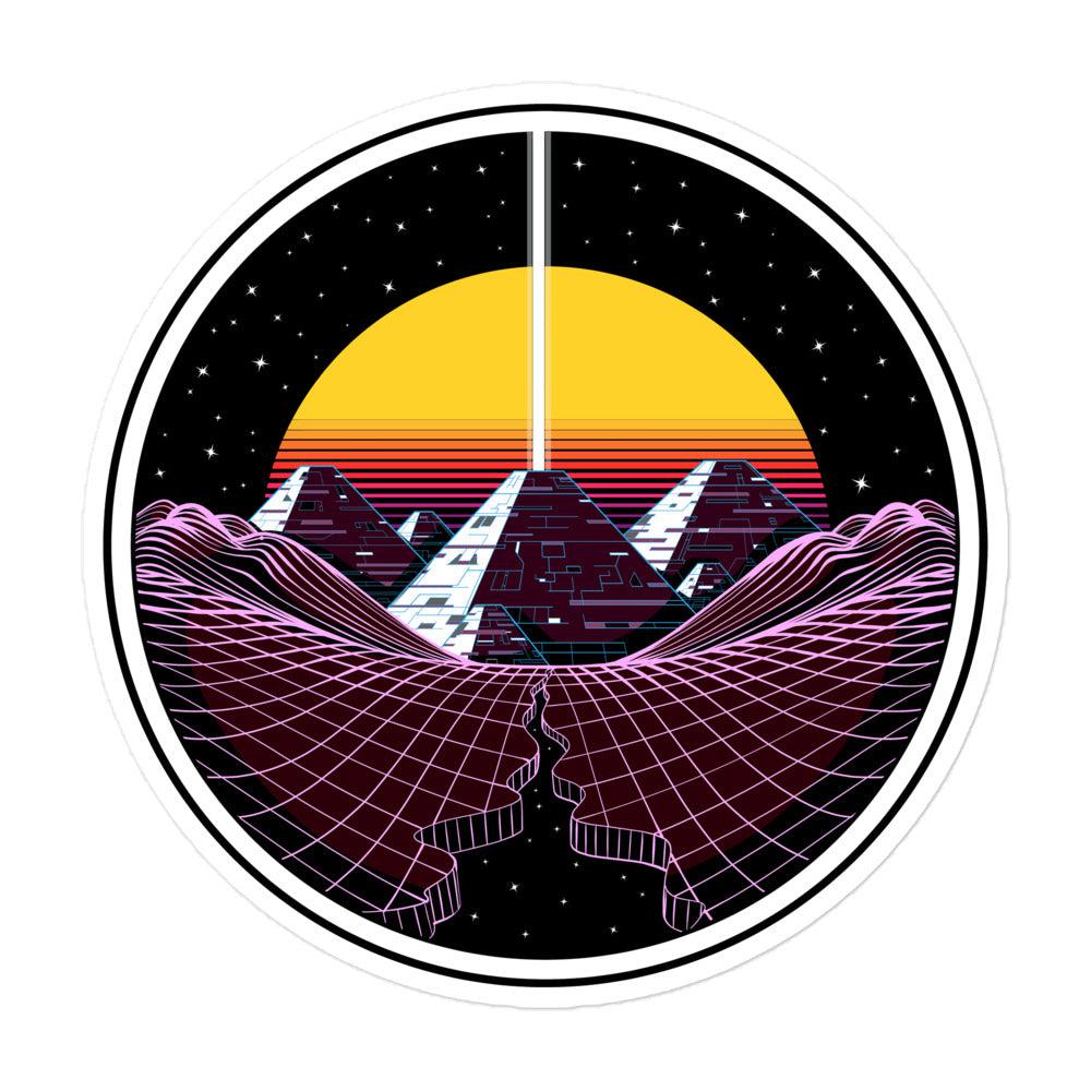 Synthwave Pyramid Sticker, Vaporwave Sticker, Retrowave Stickers, Psychedelic Pyramid Stickers, Trippy Pyramid Stickers - Psychonautica Store