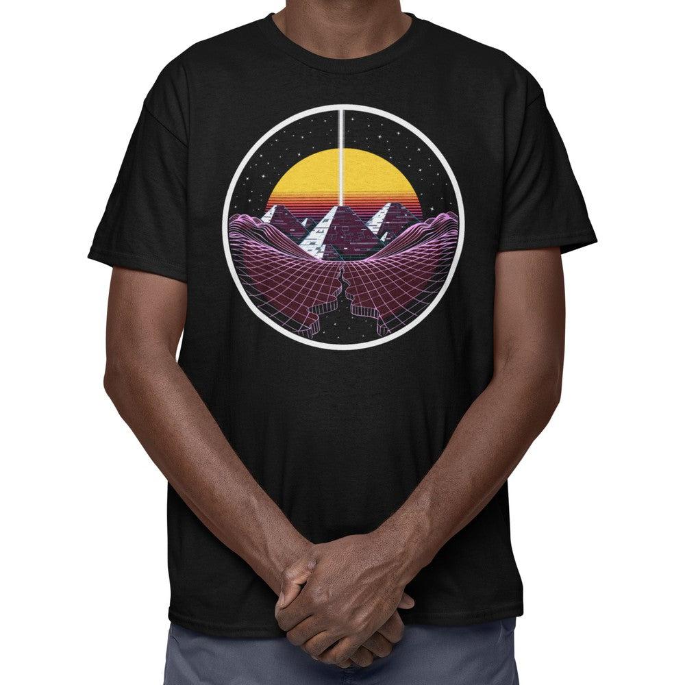 Synthwave Pyramid T-Shirt, Vaporwave T-Shirt, Retrowave T-Shirt, Psychedelic Pyramid Shirt, Trippy Pyramid T-Shirt - Psychonautica Store