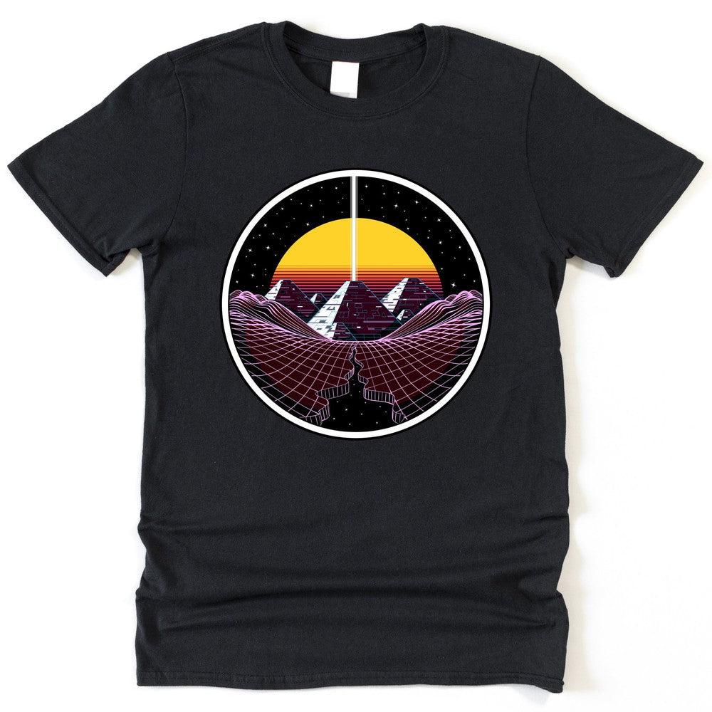 Synthwave Pyramid T-Shirt, Vaporwave T-Shirt, Retrowave T-Shirt, Psychedelic Pyramid Shirt, Trippy Pyramid T-Shirt - Psychonautica Store