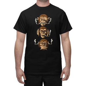 Weed T-Shirt, Cannabis Shirt, Stoner Shirt, Three Wise Monkeys Shirt, Marijuana Shirt, Stoner Clothes, Weed Clothes - Psychonautica Store